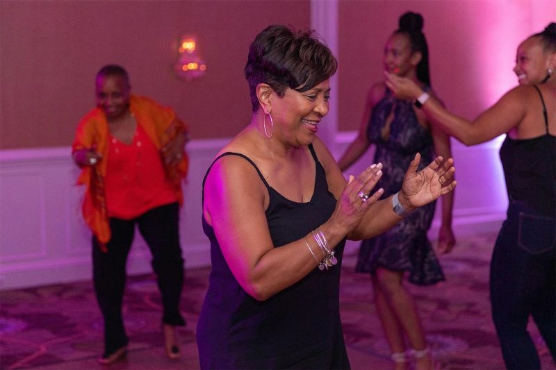 Carla Winbush (MKTG ’84) takes to the dance floor. (Photo credit: Olivia Coleman)