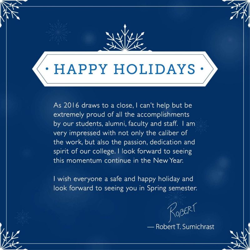 Happy Holidays from Dean Sumichrast