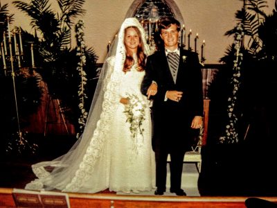 John and Phyllis Thompson at their wedding, circa 1970.