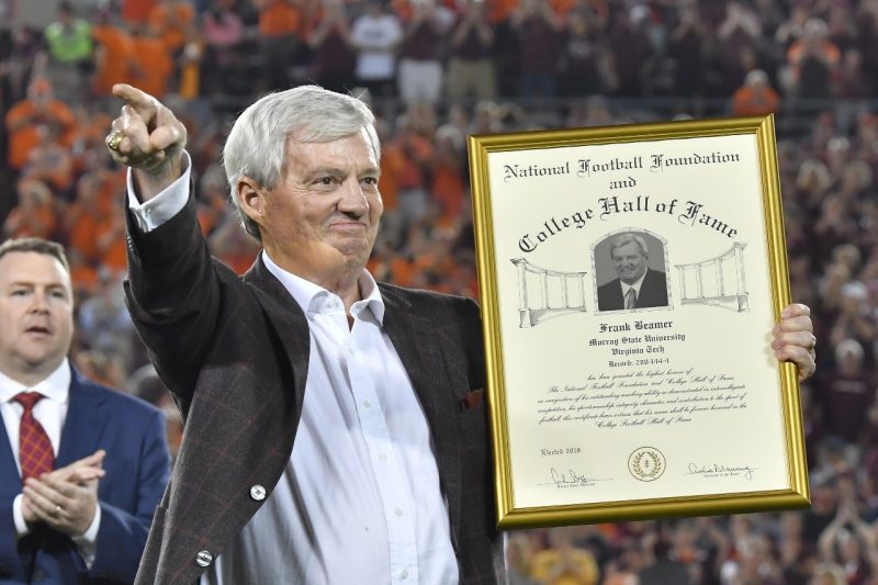Frank Beamer is inducted into the College Football Hall of Fame.