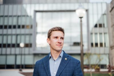 Student veteran Samuel Kennedy receives national presidential service award for work with Veterans@VT group