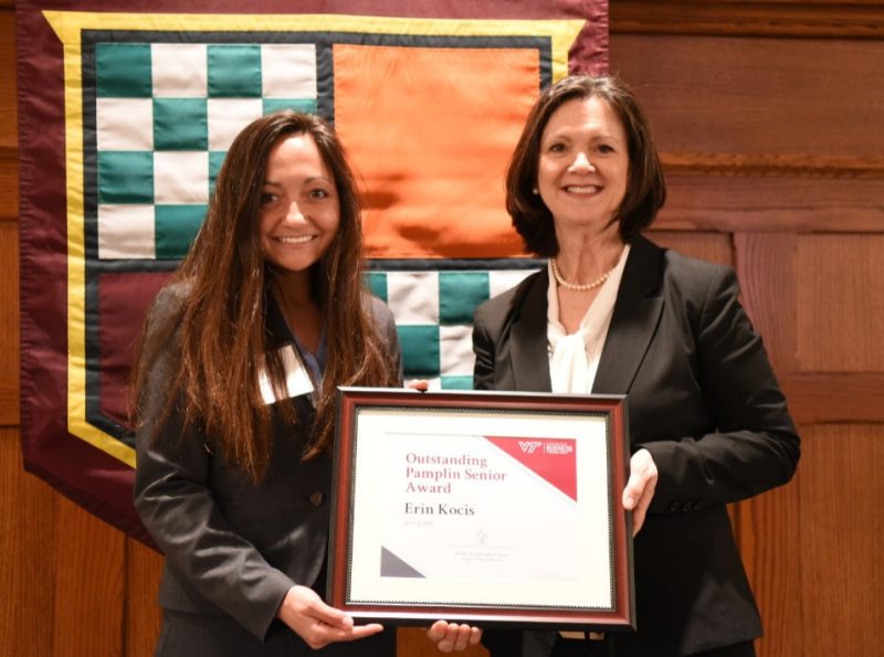 Outstanding Pamplin Senior Award, Erin Kocis