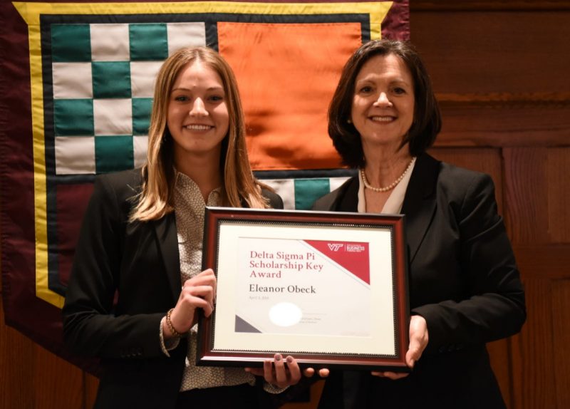 Delta Sigma Pi Scholarship Key Award, Eleanor Obeck