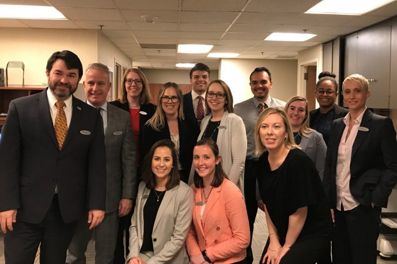 Shelby Mullen (bottom left) and Sophie Smith (bottom right) with members of the Hyatt Regency Washington, D.C. sales team.