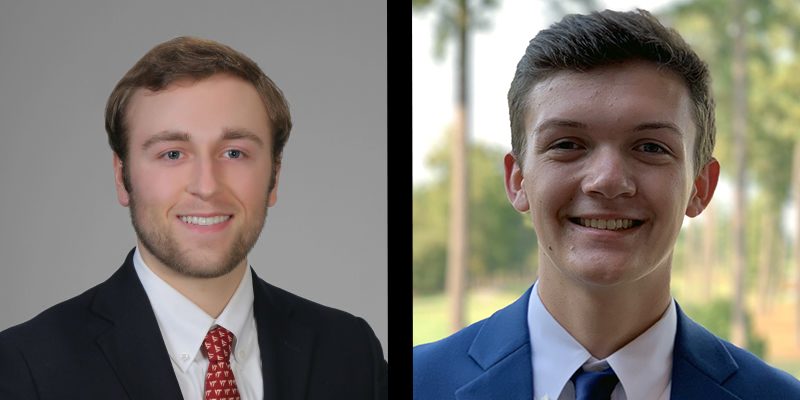 Real Estate students Carter Ramos (left) and Nick Wright finished in third place at the fifth annual Colvin Case Study Challenge.