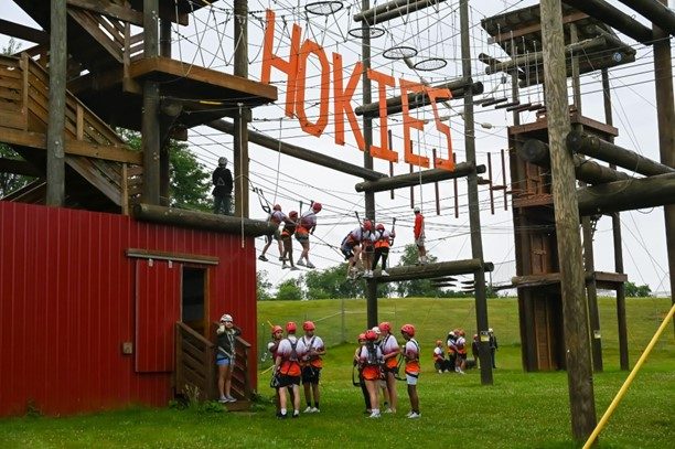 PIP Academy students braving the Venture Out challenge course on campus. Photo by A’me Dalton for Virginia Tech.  